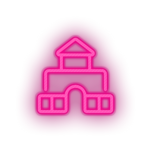 pink castle family children house child educative kid baby educational led neon factory