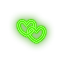 Charger l&#39;image dans la galerie, green chain led chain heart key love relationship romance valentine day neon factory