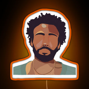 Childish Gambino RGB neon sign orange