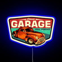 Charger l&#39;image dans la galerie, Classic Garage Retro Full Service Sign RGB neon sign blue