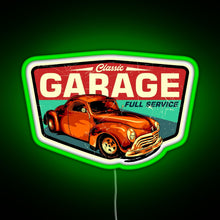 Charger l&#39;image dans la galerie, Classic Garage Retro Full Service Sign RGB neon sign green
