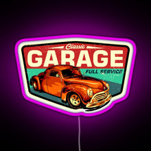 Charger l&#39;image dans la galerie, Classic Garage Retro Full Service Sign RGB neon sign  pink