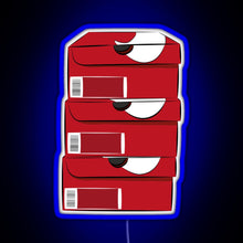 Charger l&#39;image dans la galerie, Closed single red stack shoe boxes logo RGB neon sign blue