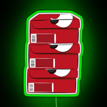 Charger l&#39;image dans la galerie, Closed single red stack shoe boxes logo RGB neon sign green
