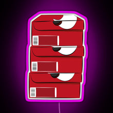 Charger l&#39;image dans la galerie, Closed single red stack shoe boxes logo RGB neon sign  pink