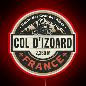 Col d Izoard Route des Grandes Alpes RGB neon sign red