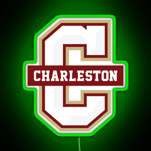 College of Charleston Cougars RGB neon sign green