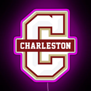 College of Charleston Cougars RGB neon sign  pink