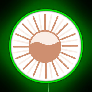 Colorful sun RGB neon sign green