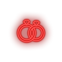 Charger l&#39;image dans la galerie, red couple_rings led couple rings engagement love present relationship romance valentine day neon factory