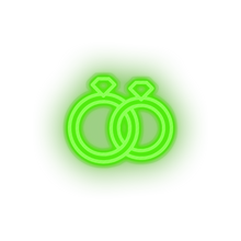 Charger l&#39;image dans la galerie, green couple_rings led couple rings engagement love present relationship romance valentine day neon factory