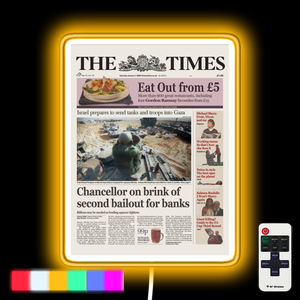 Chancellor on brink of second bailout for banks neon led sign