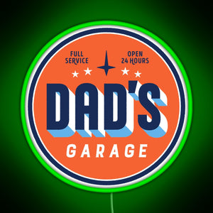 Dad s Garage clean version RGB neon sign green