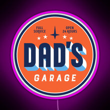 Charger l&#39;image dans la galerie, Dad s Garage clean version RGB neon sign  pink