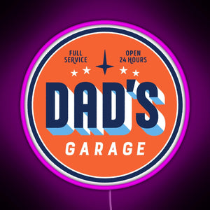 Dad s Garage clean version RGB neon sign  pink