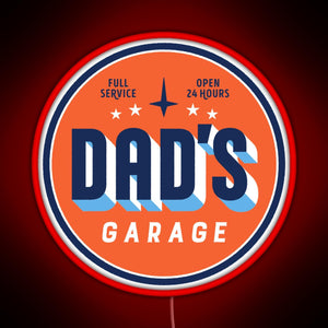 Dad s Garage clean version RGB neon sign red