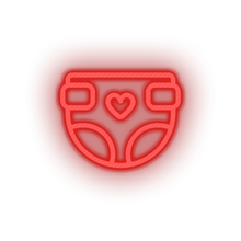 Charger l&#39;image dans la galerie, red diaper family children heart care child kid baby led neon factory