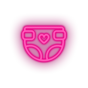 pink diaper family children heart care child kid baby led neon factory