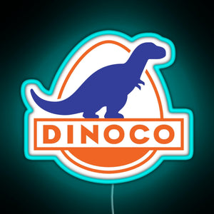 Dinoco Cars RGB neon sign lightblue 