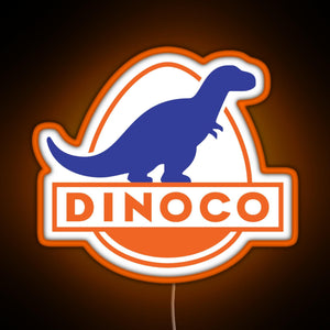 Dinoco Cars RGB neon sign orange