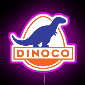 Dinoco Cars RGB neon sign  pink