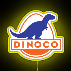 Dinoco Cars RGB neon sign yellow