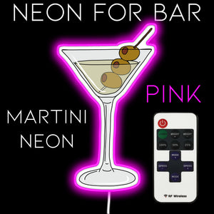 Pink martini glass led light for bar