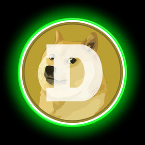 Dogecoin glow sign