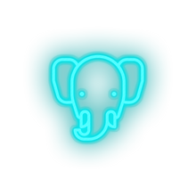Charger l&#39;image dans la galerie, ice_blue elepant led animal bishop cartoon elephant fauna herbivore zoo neon factory