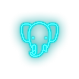 ice_blue elepant led animal bishop cartoon elephant fauna herbivore zoo neon factory