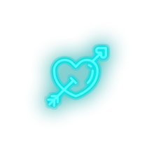 Charger l&#39;image dans la galerie, ice_blue fall_in_love led arrow fall in love heart love relationship romance valentine day neon factory