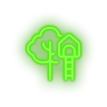 Charger l&#39;image dans la galerie, green family children house playground outdoors tree child kid baby treehouse led neon factory