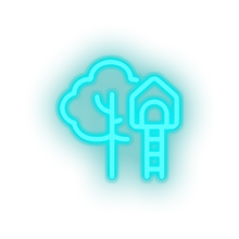 Charger l&#39;image dans la galerie, ice_blue family children house playground outdoors tree child kid baby treehouse led neon factory
