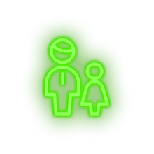 Charger l&#39;image dans la galerie, green family parent father children human person child daughter kid grandfather baby led neon factory