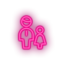 Charger l&#39;image dans la galerie, pink family parent father children human person child daughter kid grandfather baby led neon factory