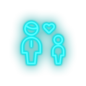 ice_blue family parent father children human person heart child kid dad baby led neon factory