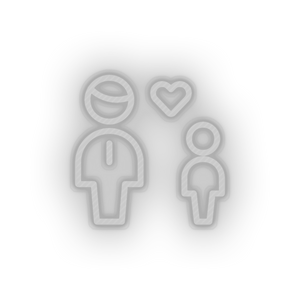 white family parent father children human person heart child kid dad baby led neon factory