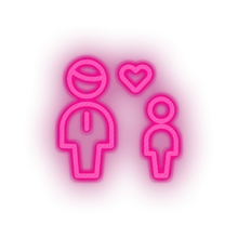 Charger l&#39;image dans la galerie, pink family parent father children human person heart child kid dad baby led neon factory