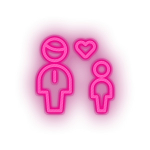 pink family parent father children human person heart child kid dad baby led neon factory