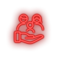 Charger l&#39;image dans la galerie, red family parent hold children human person hand parents child kid baby led neon factory