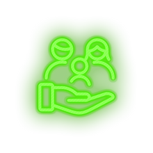 Charger l&#39;image dans la galerie, green family parent hold children human person hand parents child kid baby led neon factory