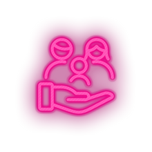 Charger l&#39;image dans la galerie, pink family parent hold children human person hand parents child kid baby led neon factory