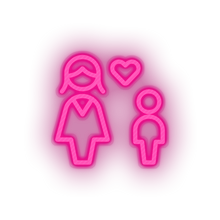 Charger l&#39;image dans la galerie, pink family person mother human children parent heart child kid baby led neon factory