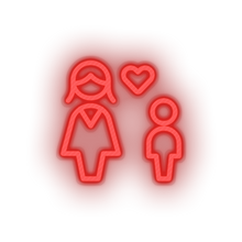 Charger l&#39;image dans la galerie, red family person mother human children parent heart child kid baby led neon factory