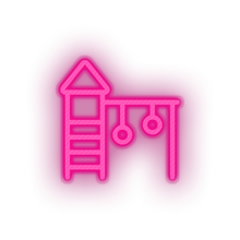 Charger l&#39;image dans la galerie, pink family play children playground outdoors child structure kid baby playhouse led neon factory