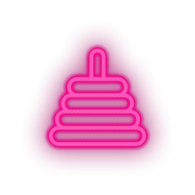 Charger l&#39;image dans la galerie, pink family toys tower children baby rings stack counting educative child educational kid led neon factory