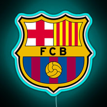 Charger l&#39;image dans la galerie, FC Barcelona Logo RGB neon sign lightblue 