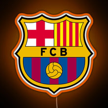 Charger l&#39;image dans la galerie, FC Barcelona Logo RGB neon sign orange