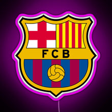 Charger l&#39;image dans la galerie, FC Barcelona Logo RGB neon sign  pink