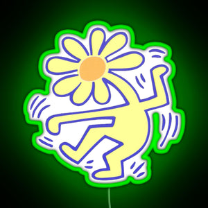 Flowerhead RGB neon sign green